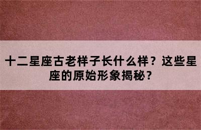 十二星座古老样子长什么样？这些星座的原始形象揭秘？