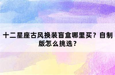 十二星座古风换装盲盒哪里买？自制版怎么挑选？