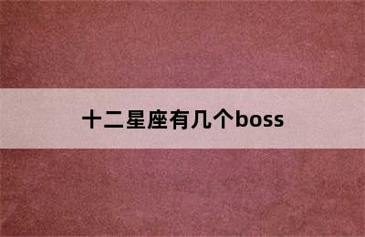 十二星座有几个boss