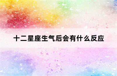 十二星座生气后会有什么反应