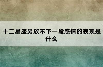 十二星座男放不下一段感情的表现是什么