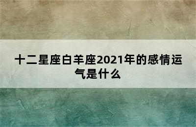 十二星座白羊座2021年的感情运气是什么