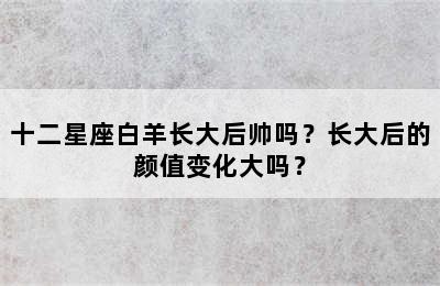 十二星座白羊长大后帅吗？长大后的颜值变化大吗？