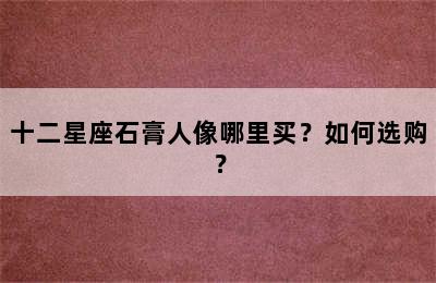 十二星座石膏人像哪里买？如何选购？