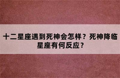 十二星座遇到死神会怎样？死神降临星座有何反应？
