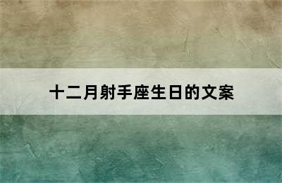 十二月射手座生日的文案