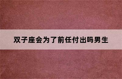 双子座会为了前任付出吗男生