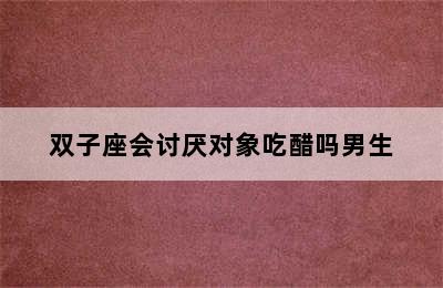 双子座会讨厌对象吃醋吗男生