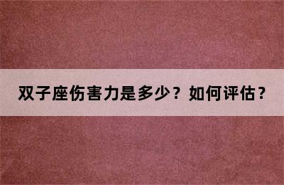双子座伤害力是多少？如何评估？