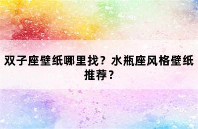 双子座壁纸哪里找？水瓶座风格壁纸推荐？