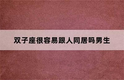 双子座很容易跟人同居吗男生