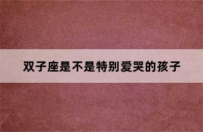 双子座是不是特别爱哭的孩子