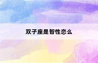 双子座是智性恋么