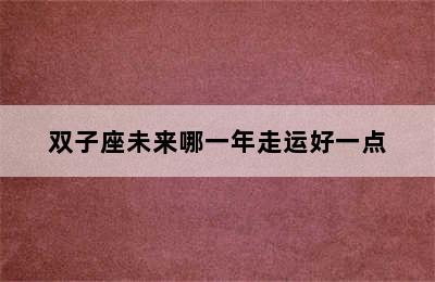 双子座未来哪一年走运好一点