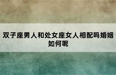 双子座男人和处女座女人相配吗婚姻如何呢