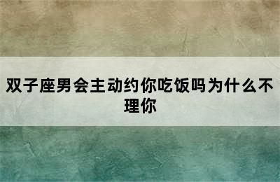 双子座男会主动约你吃饭吗为什么不理你