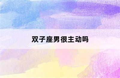 双子座男很主动吗