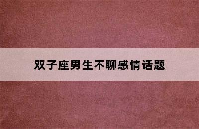 双子座男生不聊感情话题