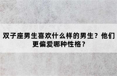 双子座男生喜欢什么样的男生？他们更偏爱哪种性格？