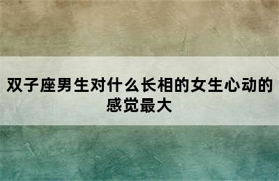 双子座男生对什么长相的女生心动的感觉最大