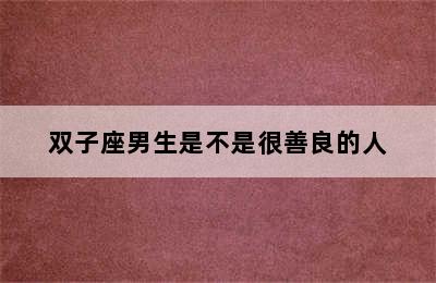 双子座男生是不是很善良的人