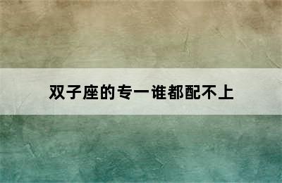 双子座的专一谁都配不上