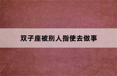 双子座被别人指使去做事