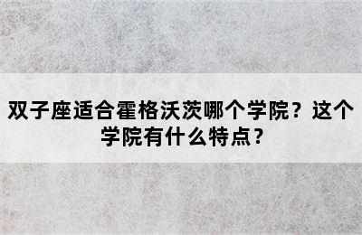 双子座适合霍格沃茨哪个学院？这个学院有什么特点？
