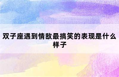 双子座遇到情敌最搞笑的表现是什么样子