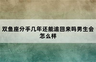 双鱼座分手几年还能追回来吗男生会怎么样