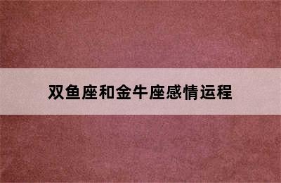 双鱼座和金牛座感情运程