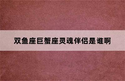 双鱼座巨蟹座灵魂伴侣是谁啊