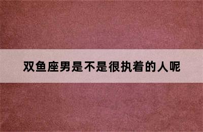 双鱼座男是不是很执着的人呢