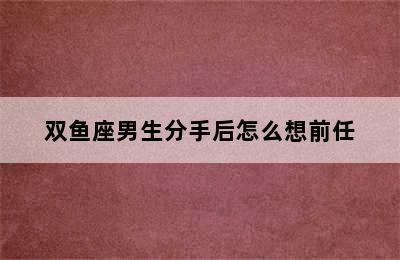 双鱼座男生分手后怎么想前任