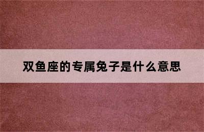 双鱼座的专属兔子是什么意思