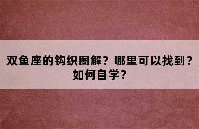 双鱼座的钩织图解？哪里可以找到？如何自学？