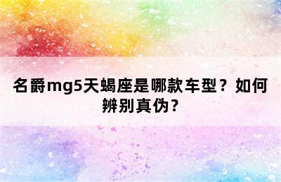 名爵mg5天蝎座是哪款车型？如何辨别真伪？