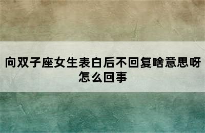 向双子座女生表白后不回复啥意思呀怎么回事