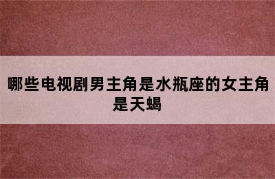 哪些电视剧男主角是水瓶座的女主角是天蝎