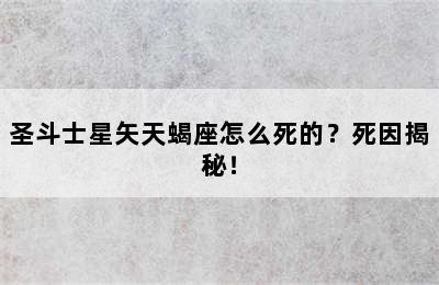 圣斗士星矢天蝎座怎么死的？死因揭秘！