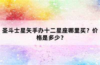 圣斗士星矢手办十二星座哪里买？价格是多少？