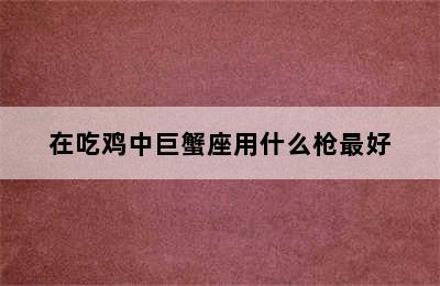 在吃鸡中巨蟹座用什么枪最好