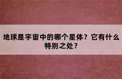 地球是宇宙中的哪个星体？它有什么特别之处？