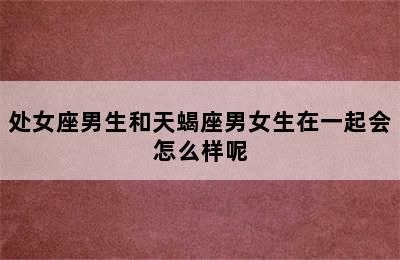 处女座男生和天蝎座男女生在一起会怎么样呢