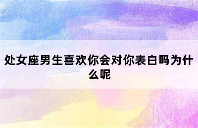 处女座男生喜欢你会对你表白吗为什么呢