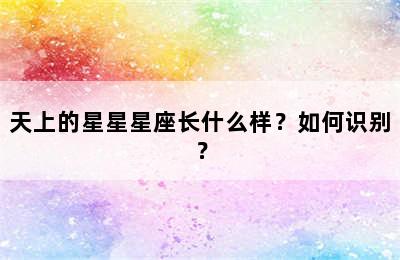 天上的星星星座长什么样？如何识别？