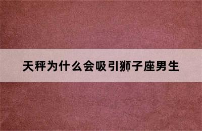 天秤为什么会吸引狮子座男生