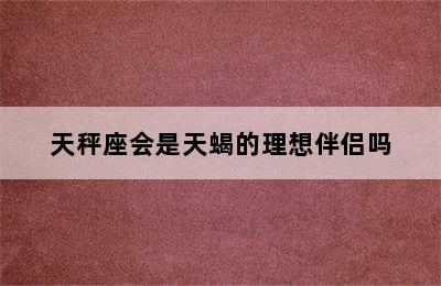 天秤座会是天蝎的理想伴侣吗