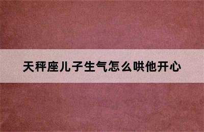 天秤座儿子生气怎么哄他开心