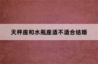 天秤座和水瓶座适不适合结婚